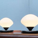 Vintage Swiss marble and glass table lamps by Optelma, set of 2.