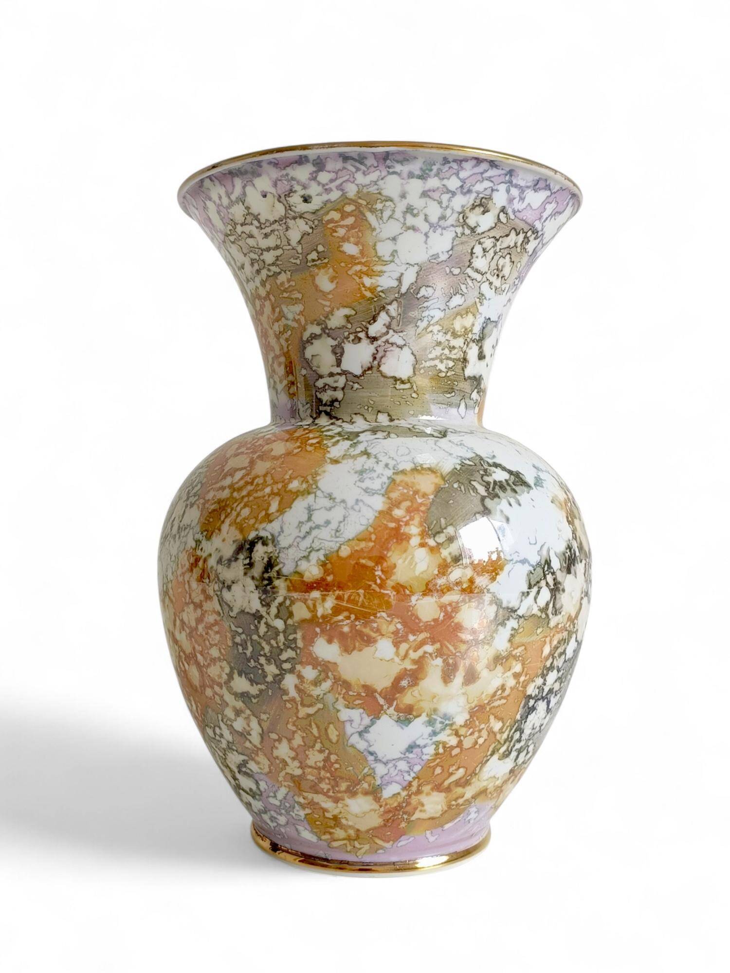 Mid-Century Modern Handmade Porcelain Vase by Hispania CH, 1970s