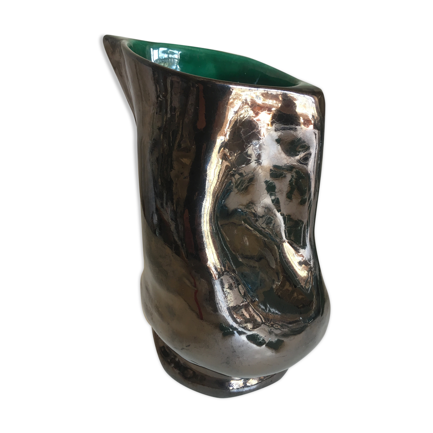 Vallauris 1960 glazed earth vase