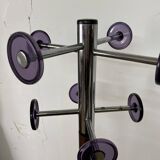 Industrial coat rack in chrome metal