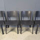 Vintage black leather dining chairs, Italy, 1980s