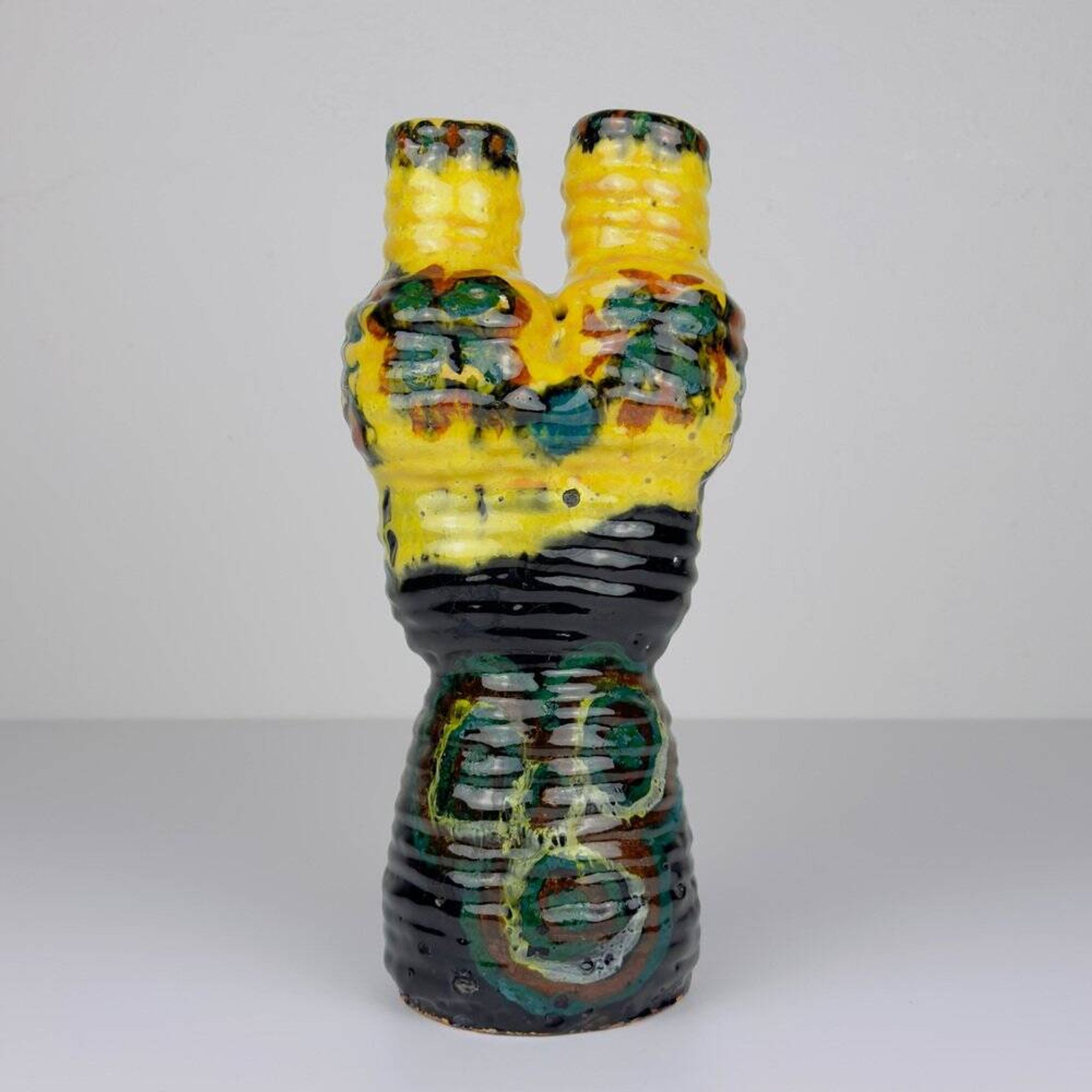 Vintage glazed pottery vase, former Yugoslavia, 1970s.