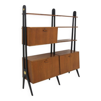 Scandinavian "double" bookcase, Sweden, 1950