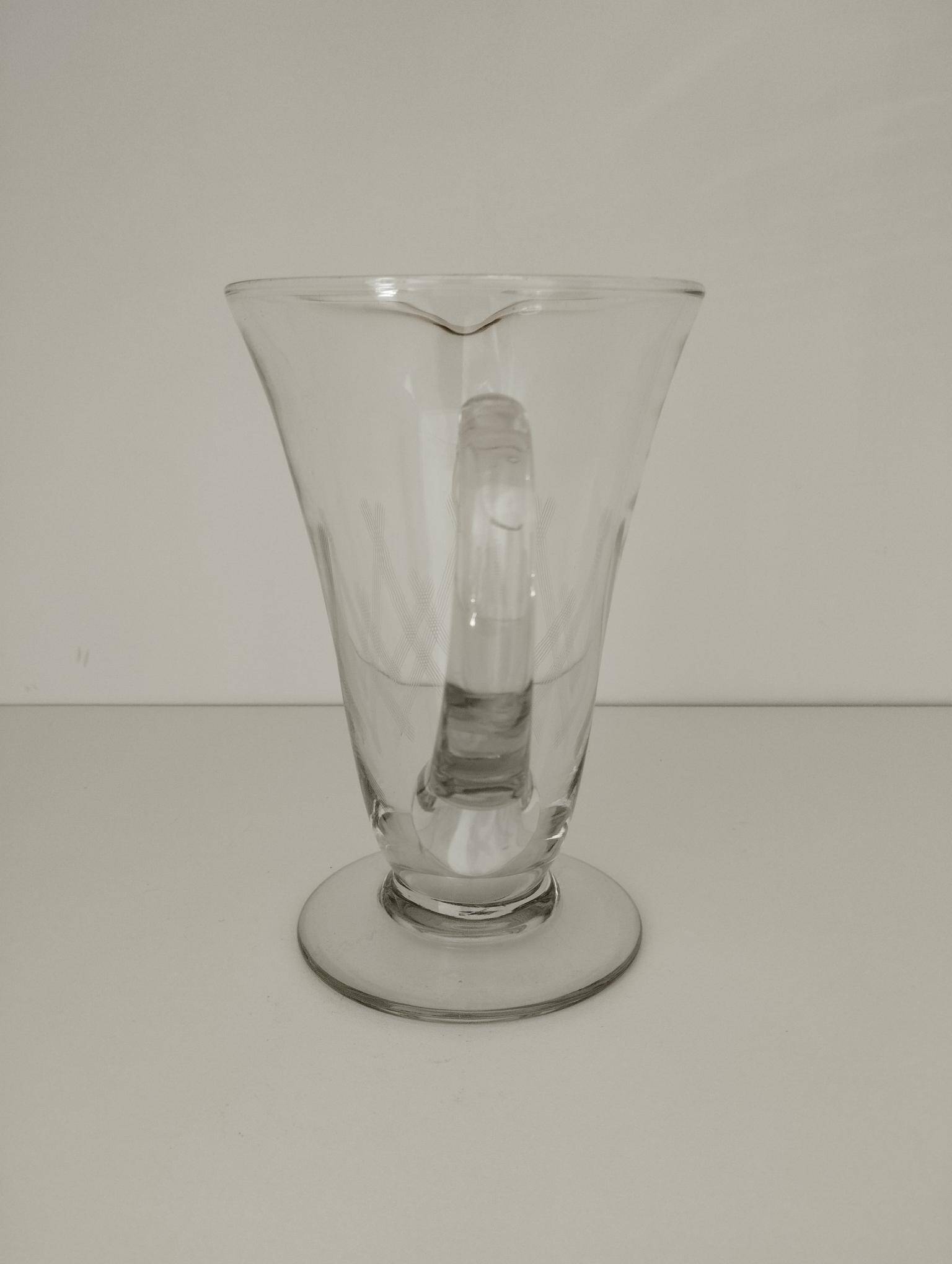 Elegant jug - carafe from the Manufacture Royale in Bayel crystals - 1950 - Midcentury - Vintage