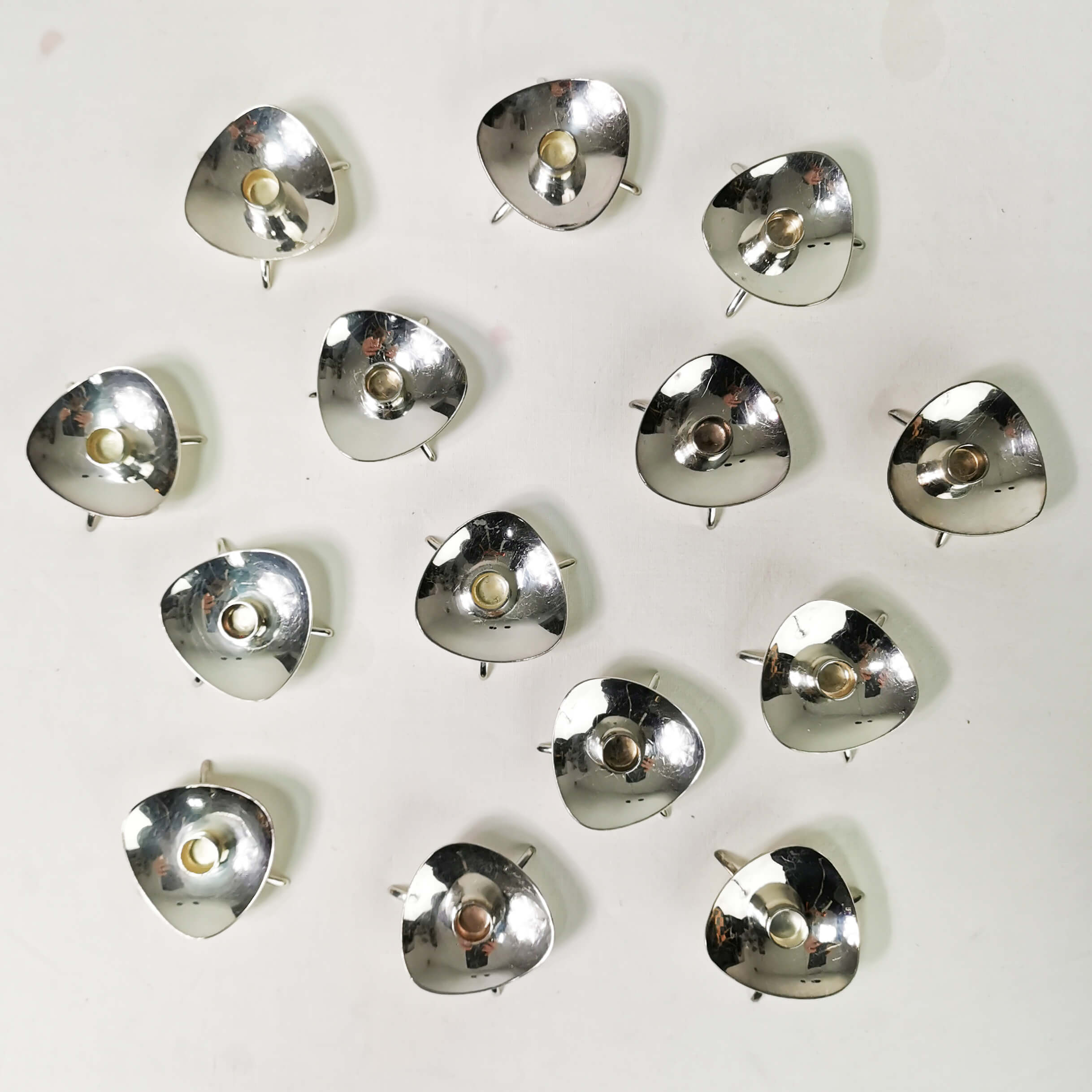 Set (14 pcs) of candlesticks manufactured by Atla, in Denmark, 1960s,