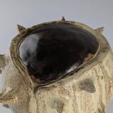 Large Organic Glazed Stoneware Chestnut Sculpture, 20th Century