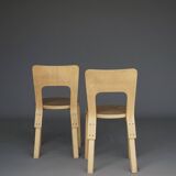 Chaises modèle 66 d'Alvar Aalto pour Artek, années 1980