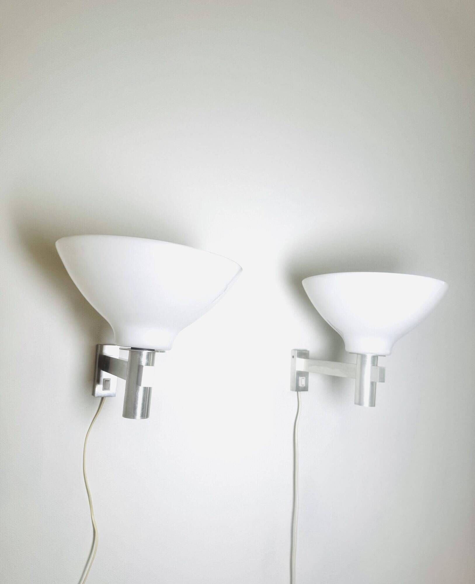 Pair Of Uplighter Wall Lamps By Raak Amsterdam, The Netherlands 1960S