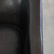 Set of 2  black/grey sheepskin leather club chairs