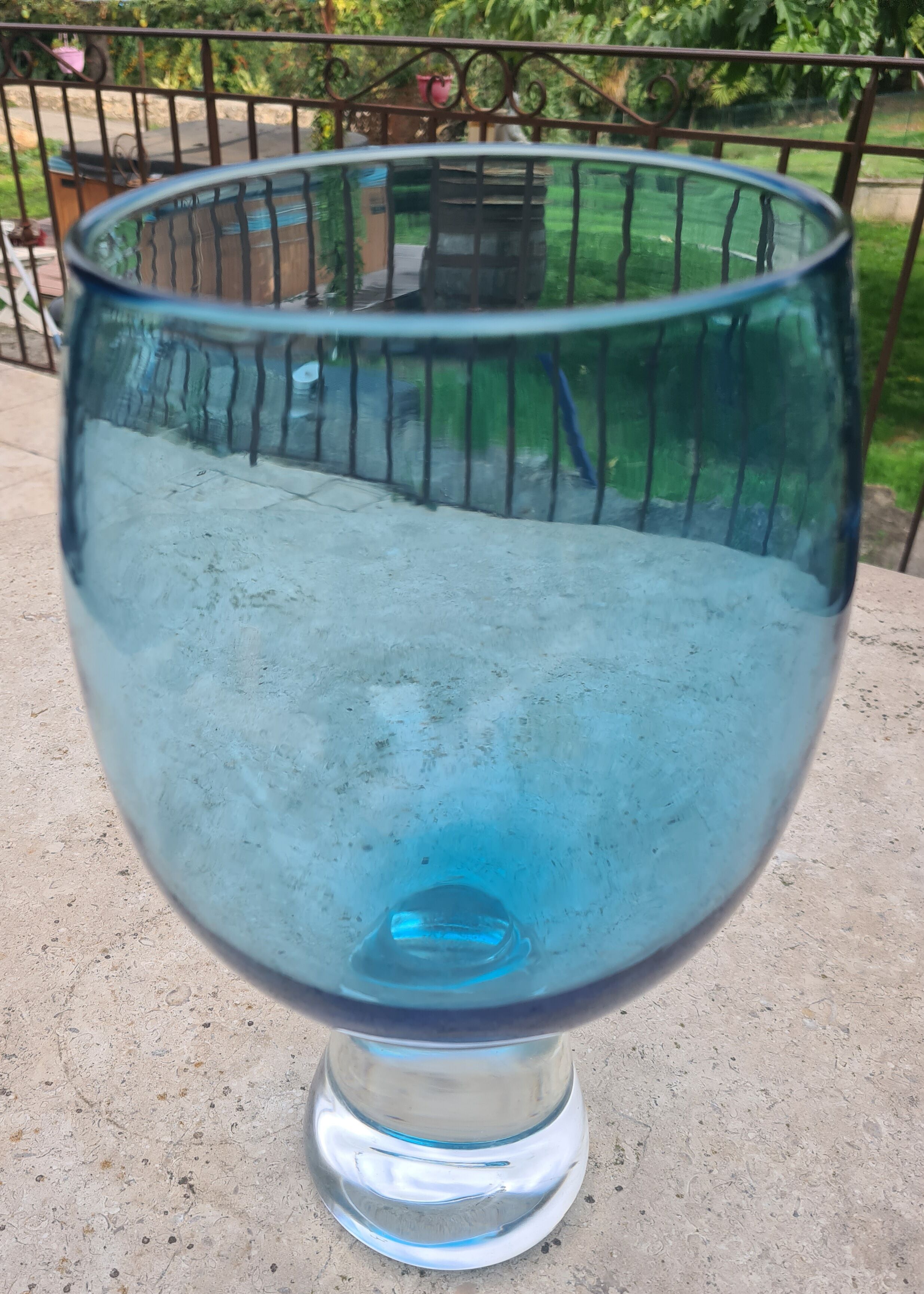 Blue glass vase design