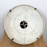 Large Brown Industrial Lamp with Iron Grid, 1960s
