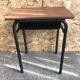 Old desk single desk child metal box + vintage wood tray #6