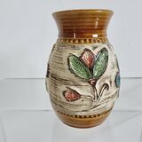 Ceramic vase with floral decoration "West Germany" 50s 60s