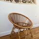 Fauteuil corbeille en rotin vintage