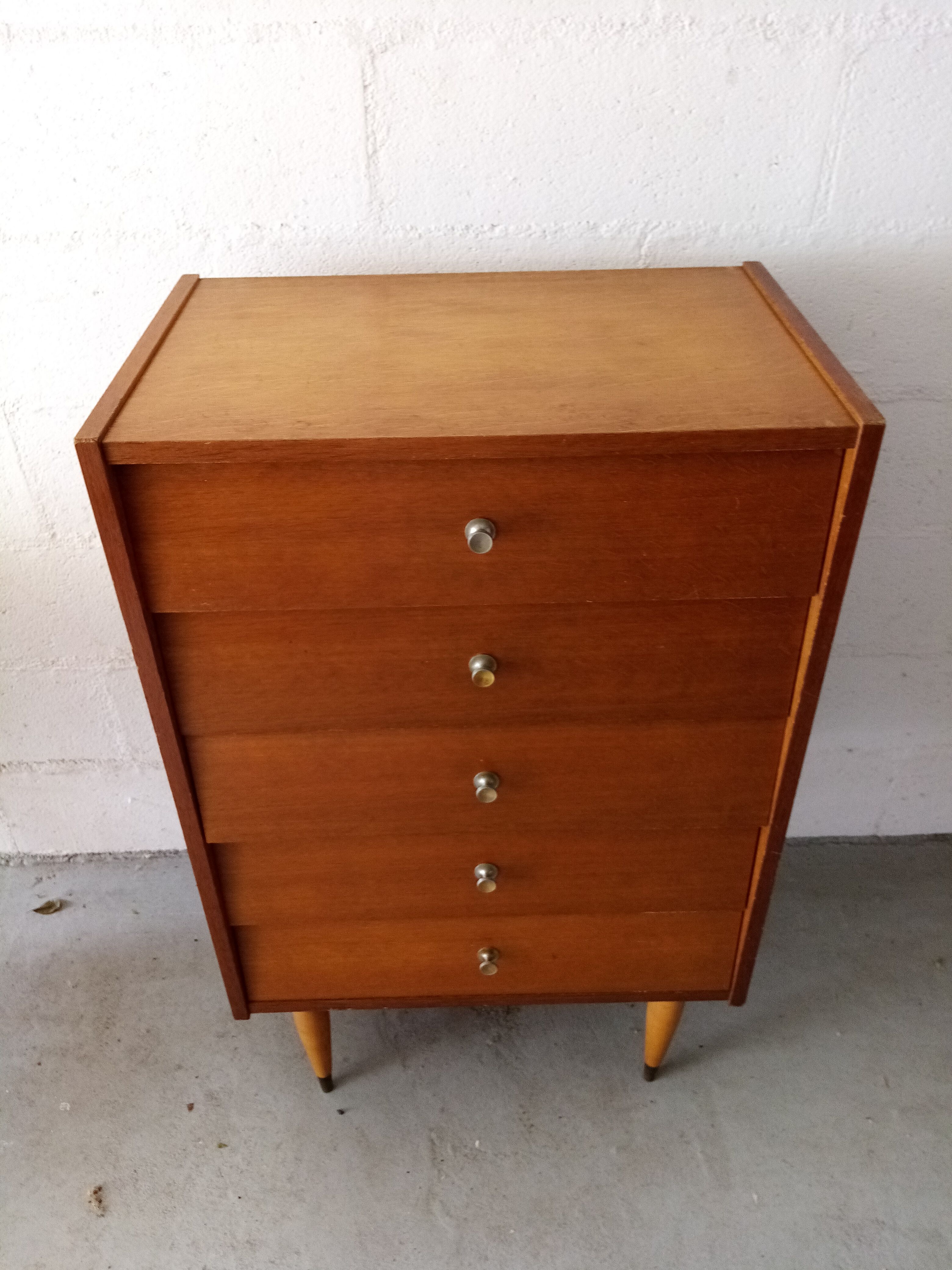 Vintage chest of drawers compass feet