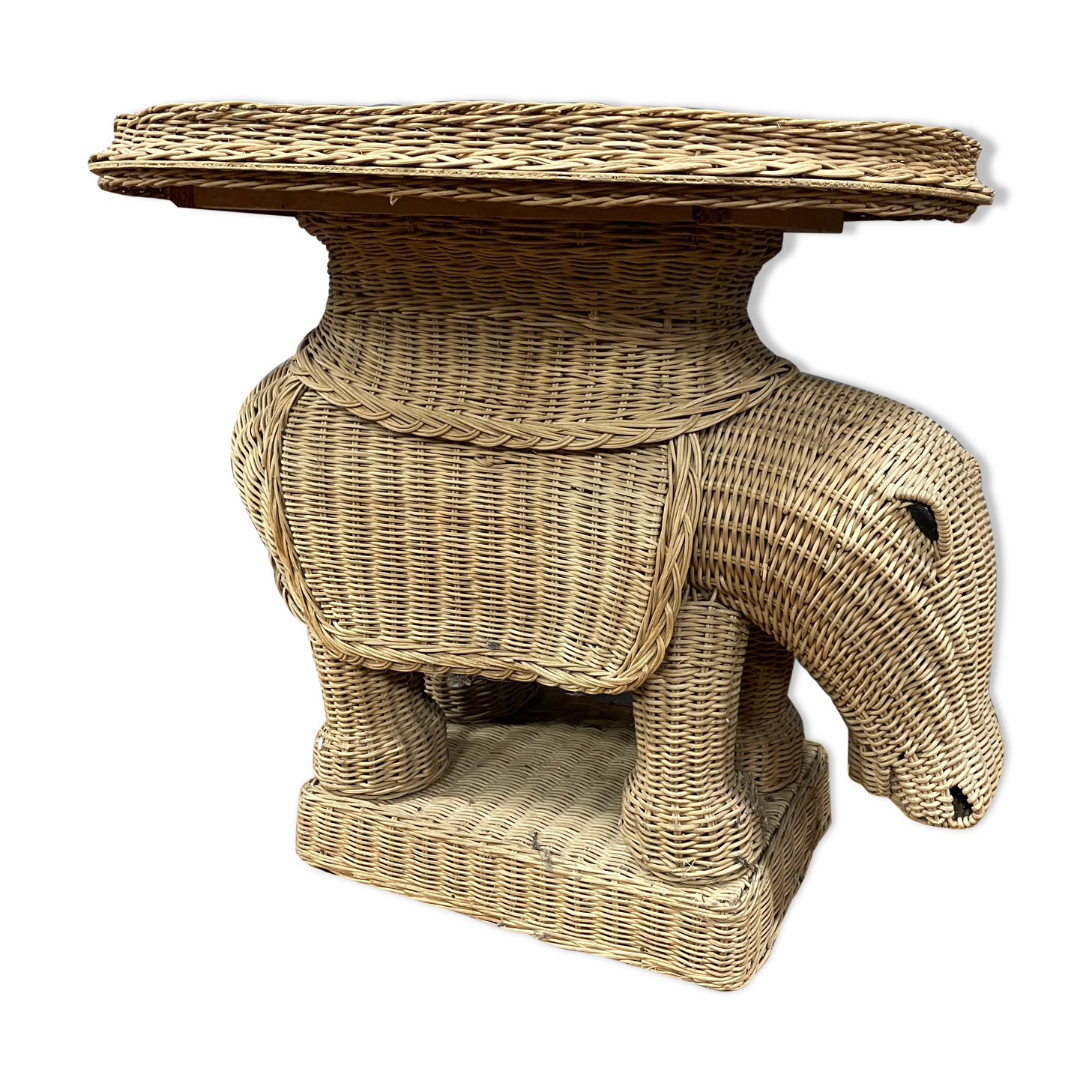 Vintage rattan table