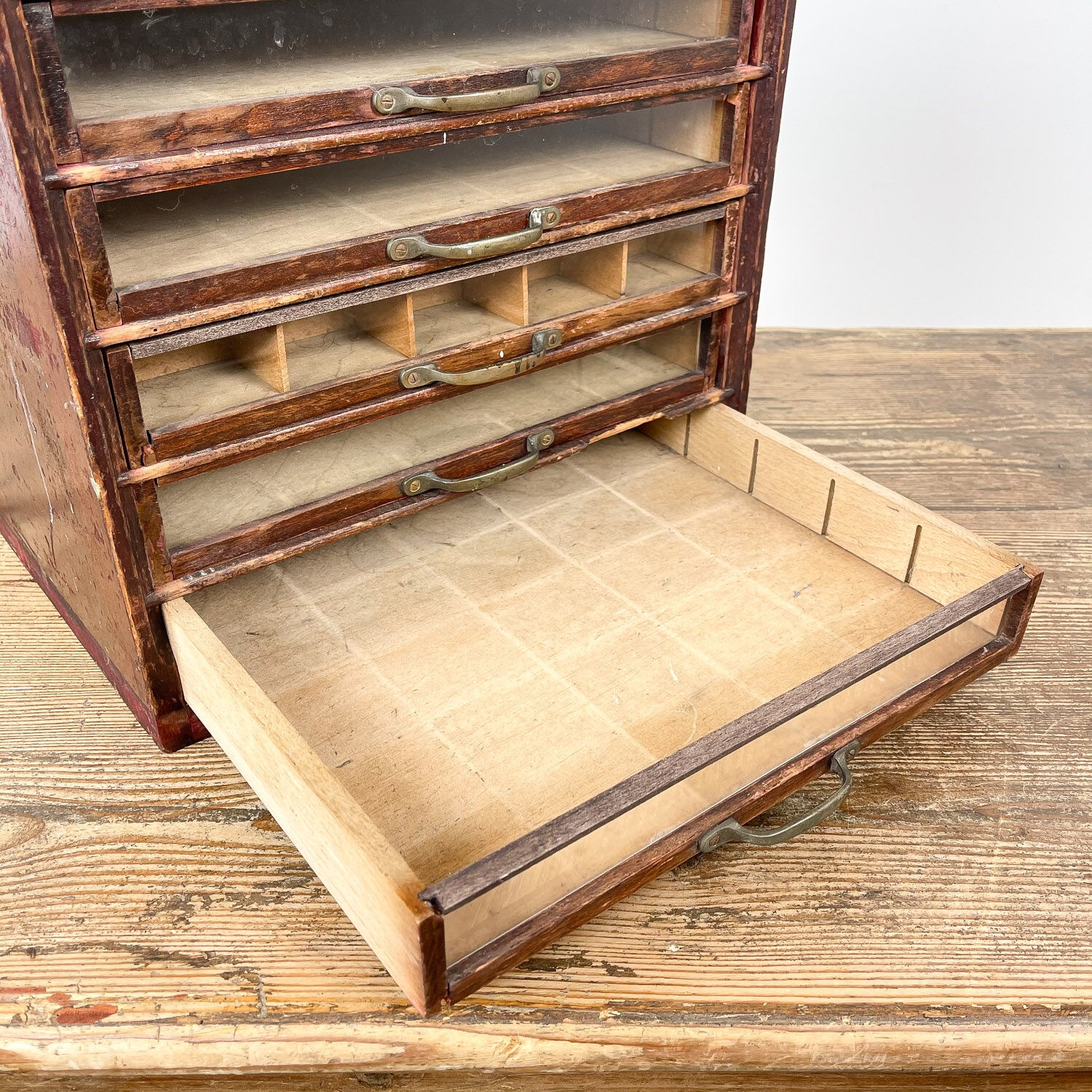 Antique french sewing thread store cabinet Gutermann