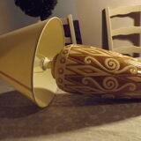 Ceramic white and bronze table lamp