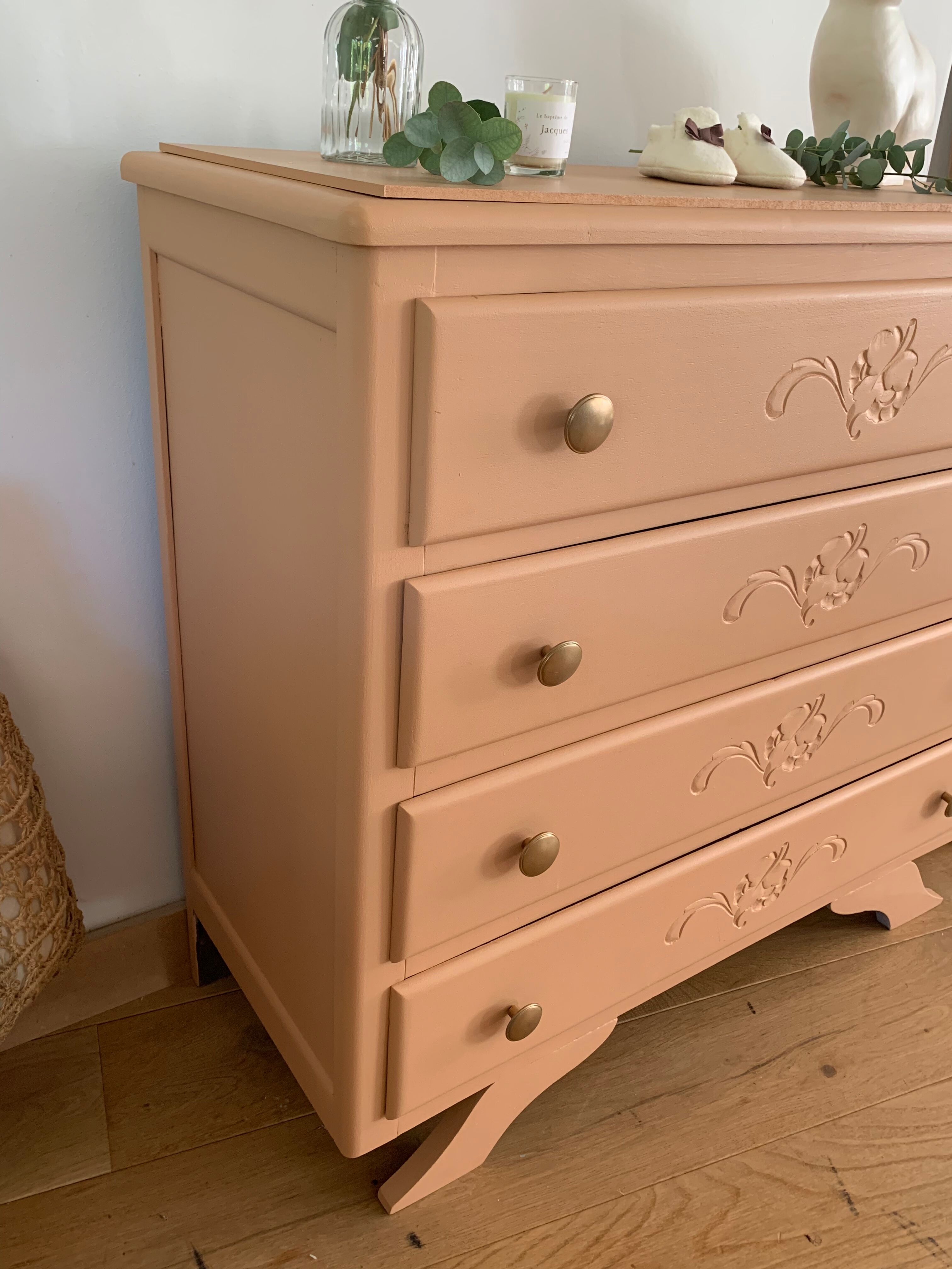 Commode vintage rose blush