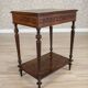Table d'appoint en acajou et noyer marqueté français du début du 20e siècle, années 1910.