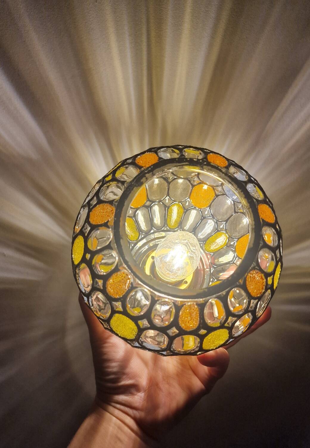 Vintage globe with stained glass effect