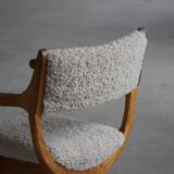 Henning Kjærnulf, Oak and lambswool armchair, "Kurul" model, Mid-century, 1960s