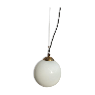 Suspension globe glass opalin d15