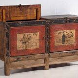 Ancien buffet rouge à deux portes (vers 1900) #50