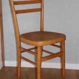 Light beech chair with caned seat