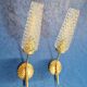 Pair of vintage 1970 glass and metal wall lights