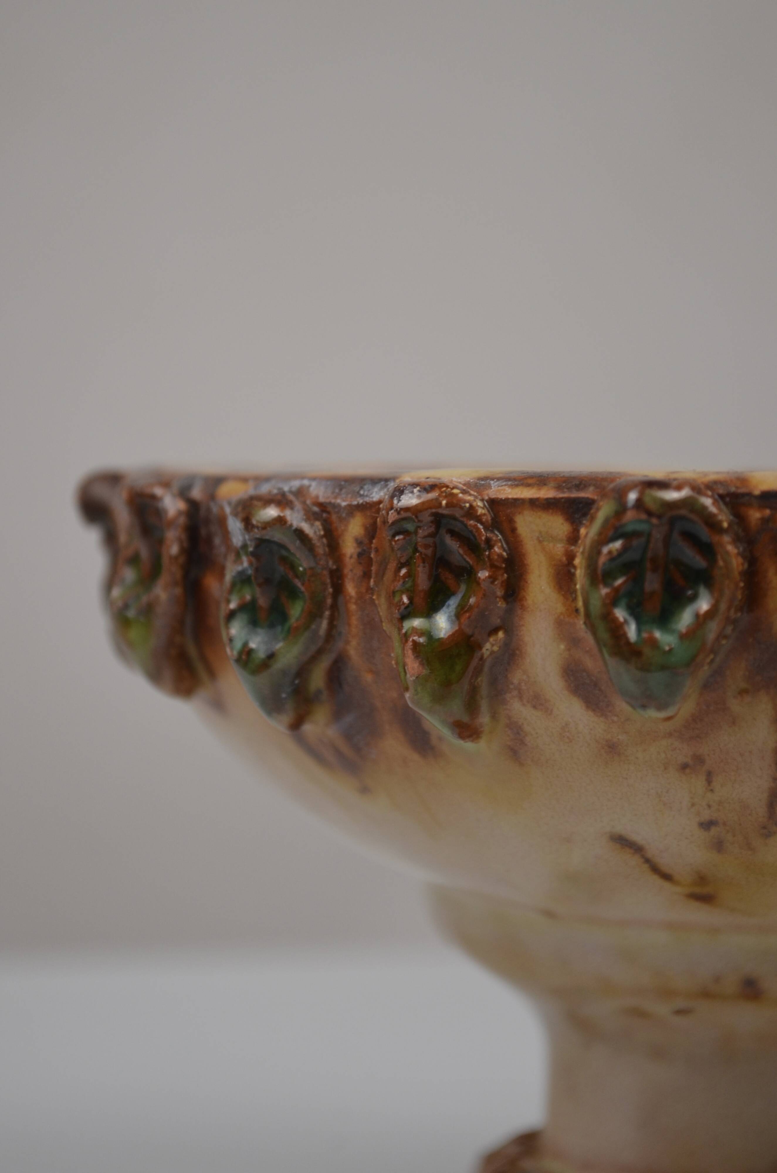 Glazed ceramic bowl, La Roue, 1960s
