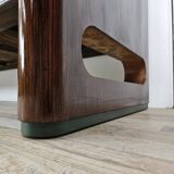 Art Decò Sideboard in Mahogany and Maple with Black Glass and Brass Finishi