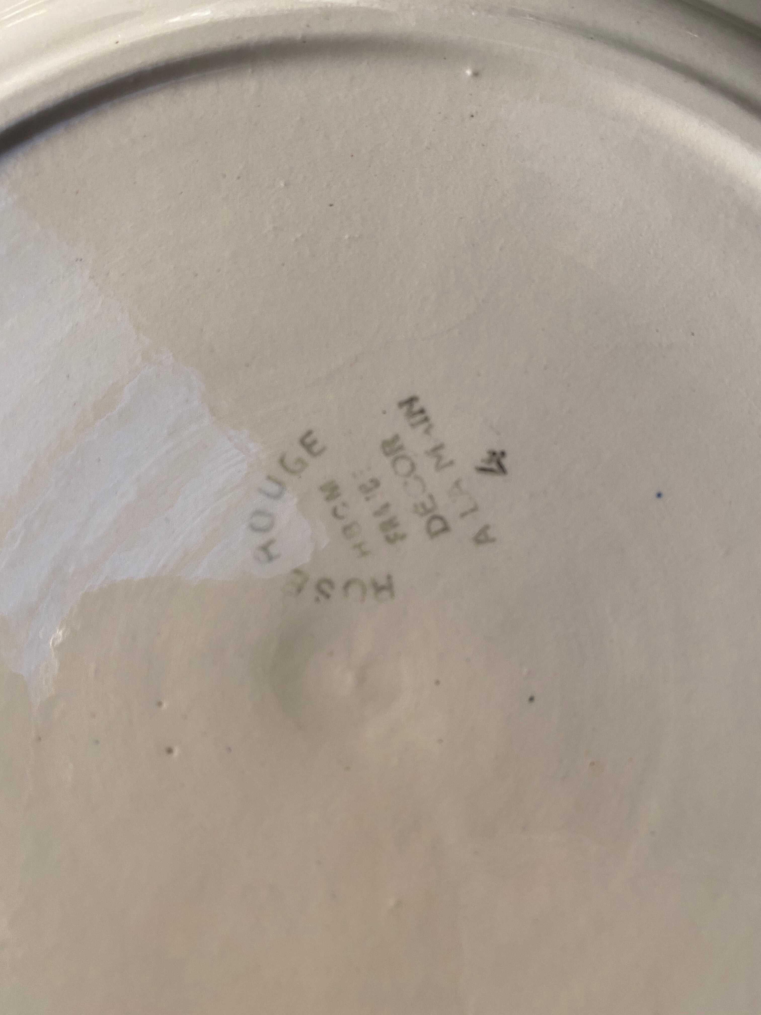 Set of 5 red pink HBCM plates