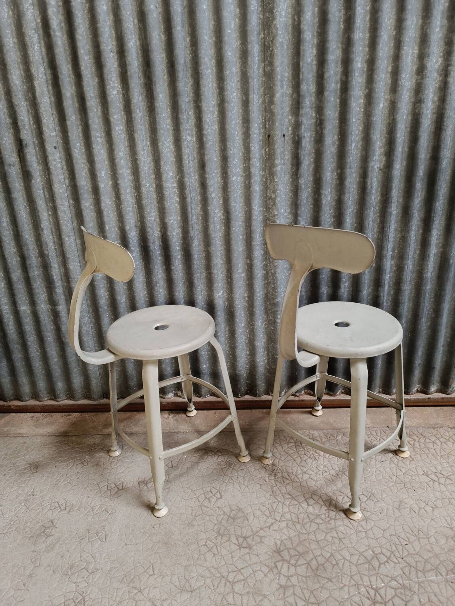 Paire chaises hautes Nicole Vintage - Tabouret d'atelier