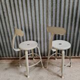 Pair of Nicole Vintage high chairs - Workshop stool