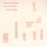 Berber carpet beni urain ecru with pink patterns 258 x 166 cm