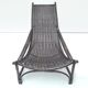 Black rattan chaise longue deckchair armchair