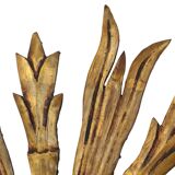 Old Wooden Sun Mirror Sunburst Mirror Gold Fifties 70cm