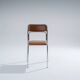 Tubular steel and cognac leatherette chair, 1980s