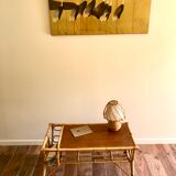 60s rattan coffee table