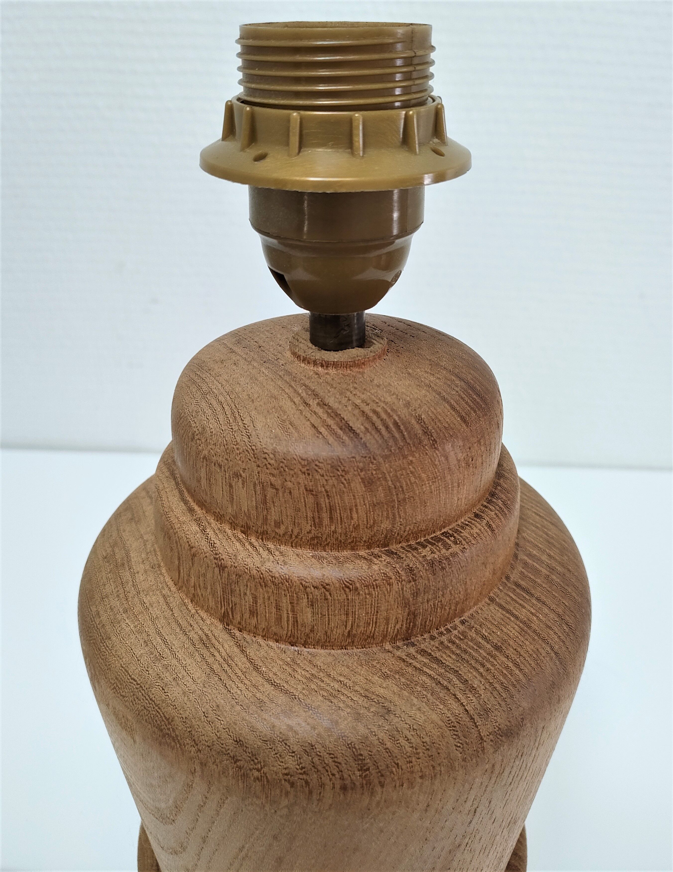 Lamp foot shape potiche solid wood turned vintage