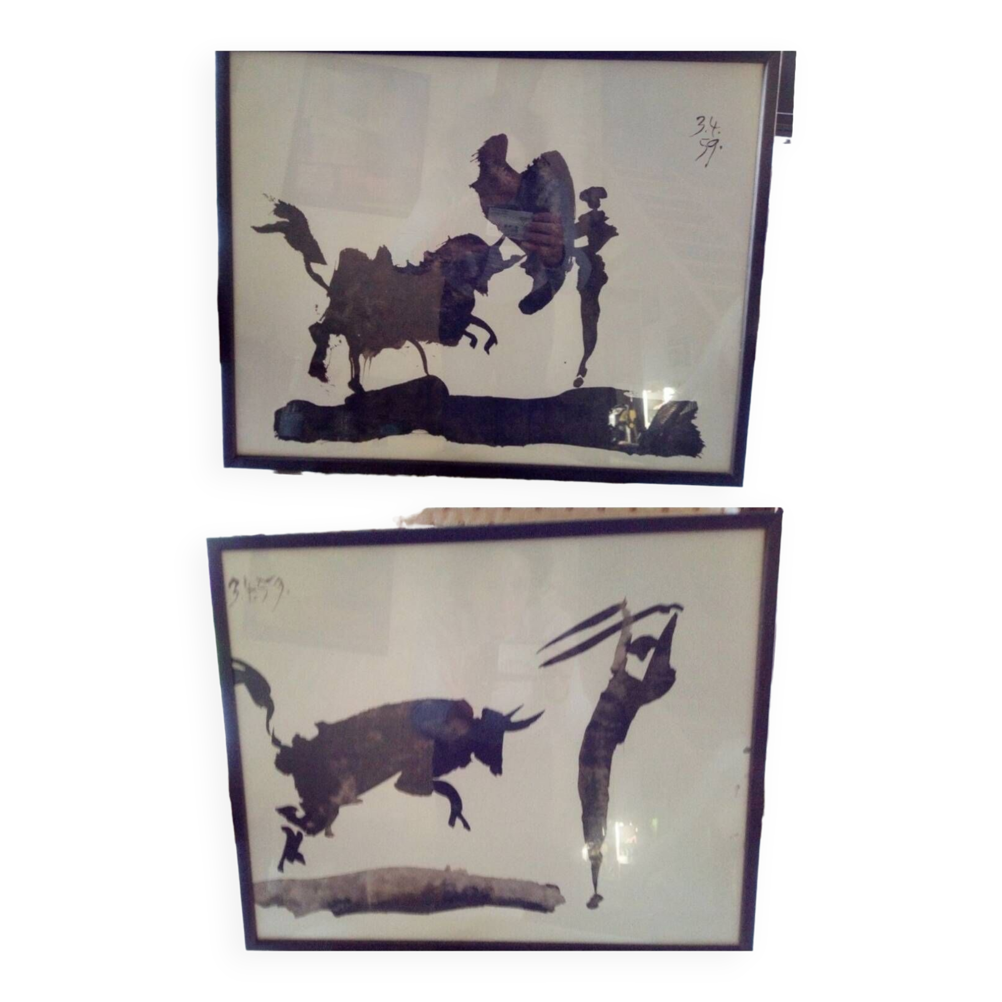 2 framed posters Picasso Corrisa 1959