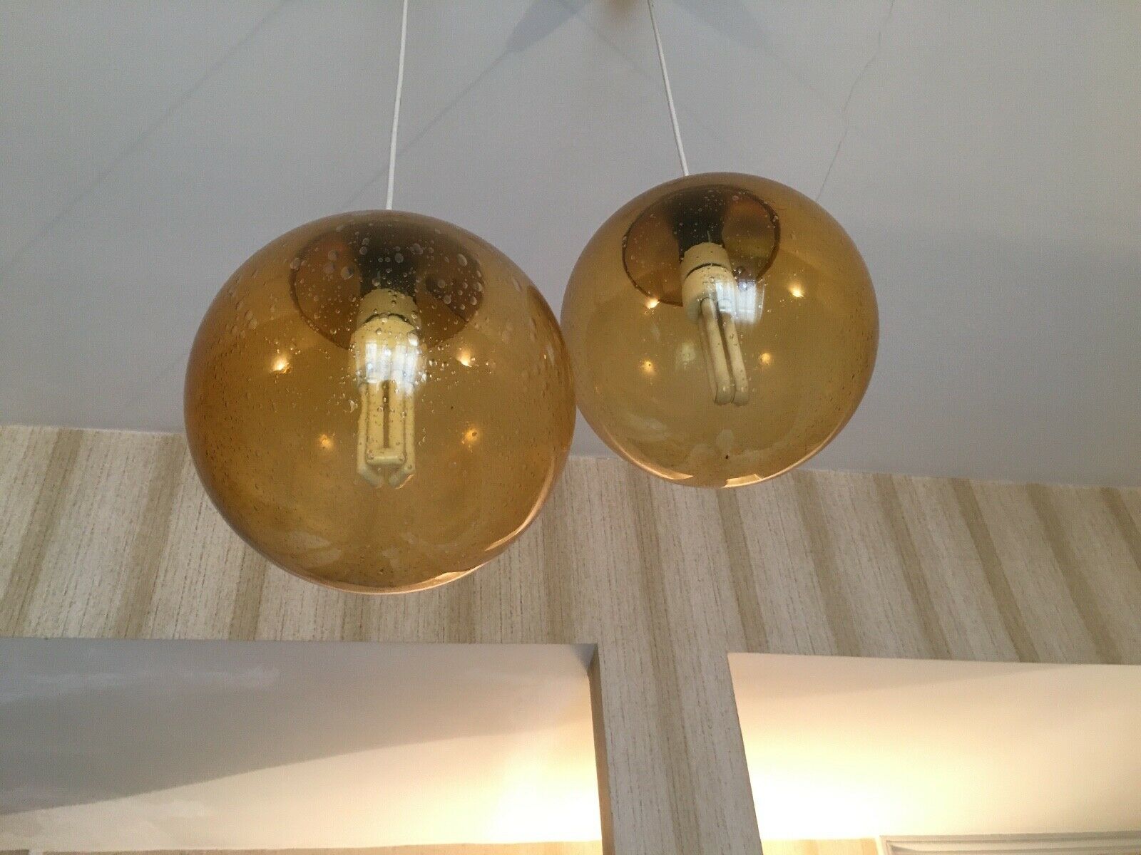 Suspension light ball vintage from Biot glassware
