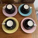 4 vintage coffee cups