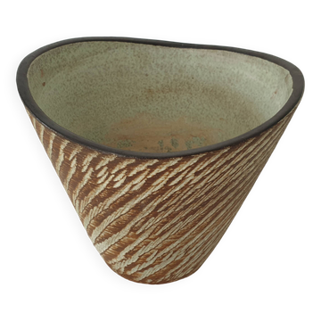 Vase ovoide en ceramique design Signé D&B Hohr Gesgesch