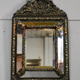 Miroir en laiton repoussé, style louis xiv, époque napoléon iii – xixe