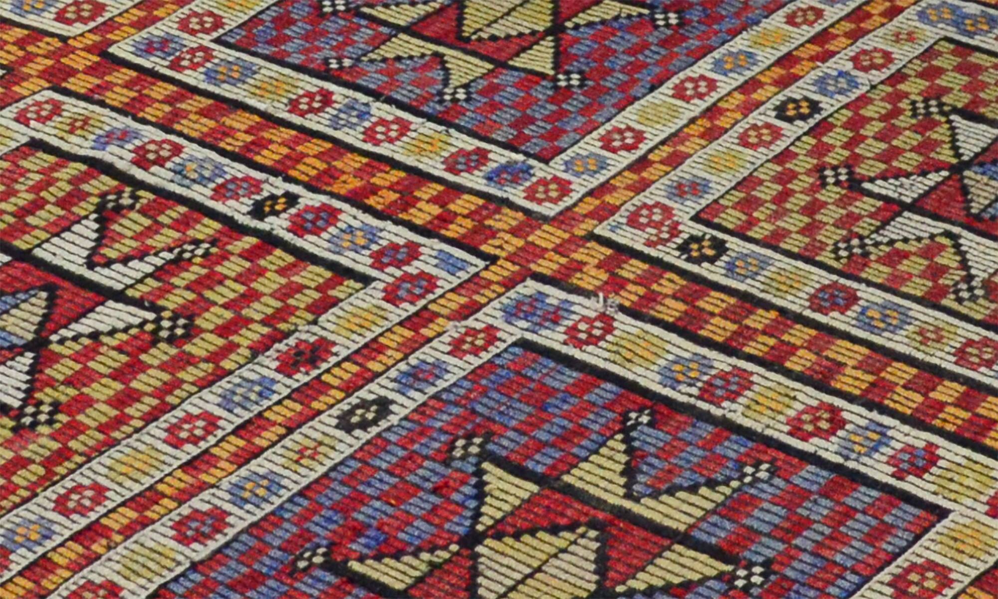 Tapis Kilim Vintage Turc Oushak 186x349 cm Laine Fait Main