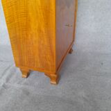 Art Deco secretary in walnut and walnut bramble