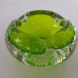 Green Sommerso Murano Glass Ashtrays, Italy, 1960s, Set of 2