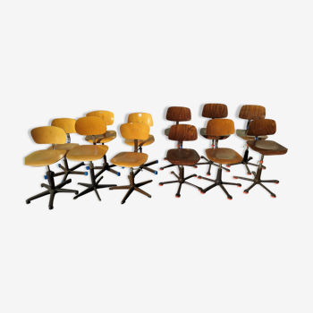 Set of 12 adjustable workshop pfaff chairs